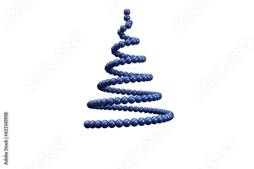 Digital png illustration of spiral from blue balls on transparent background