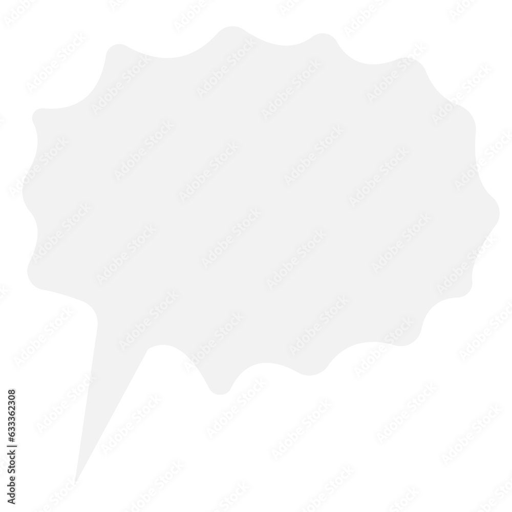 Digital png illustration of white space speech bubble on transparent background