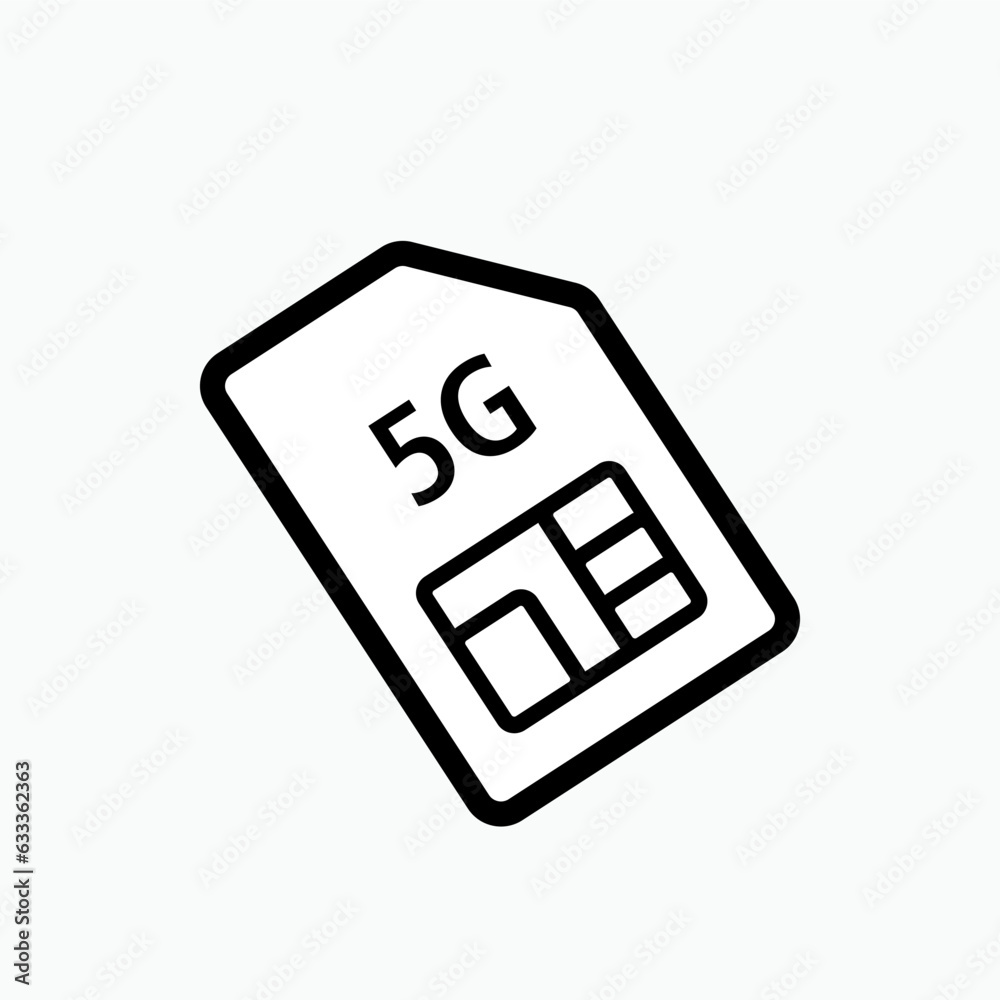 Sim Card Icon - Vector Sign and Symbol for Design, Presentation, Website or Apps Elements. Sim Card Icon - Vector Sign and Symbol for Design, Presentation, Website or Apps Elements.