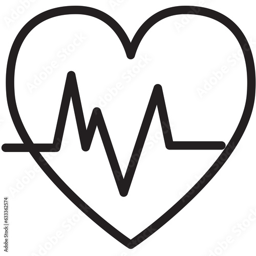 Tableau sur toile Digital png illustration of white heart with lifeline on transparent background