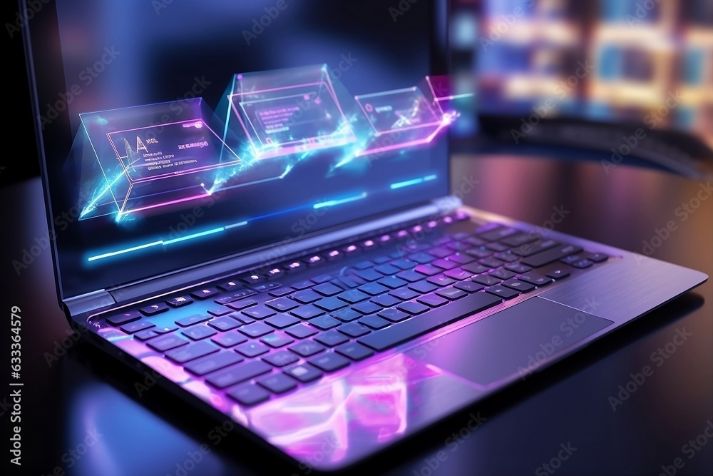 email marketing concept, hand texting on keyboard, send e-mail or newsletter, transparent notification, cyber punk tone, realistic, 4k AI Generated email marketing concept, hand texting on keyboard, send e-mail or newsletter, transparent notification, cyber punk tone, realistic, 4k AI Generated