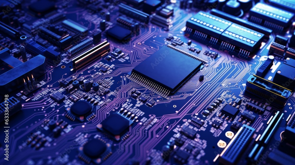 Electronic circuit board. Computer motherboard. AI generative. Electronic circuit board. Computer motherboard. AI generative.