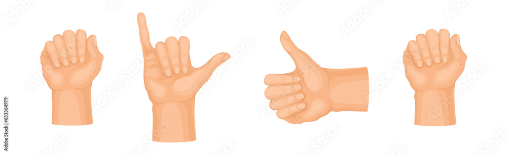 Human Hand Showing Gestures and Signs Vector Set Human Hand Showing Gestures and Signs Vector Set