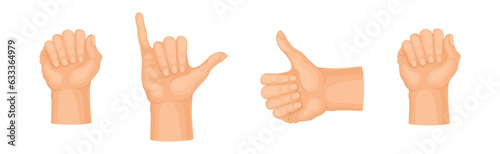 Human Hand Showing Gestures and Signs Vector Set
