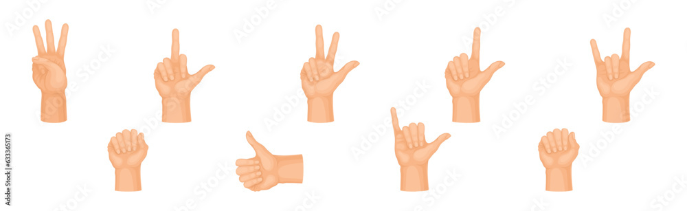 Human Hand Showing Gestures and Signs Vector Set Human Hand Showing Gestures and Signs Vector Set