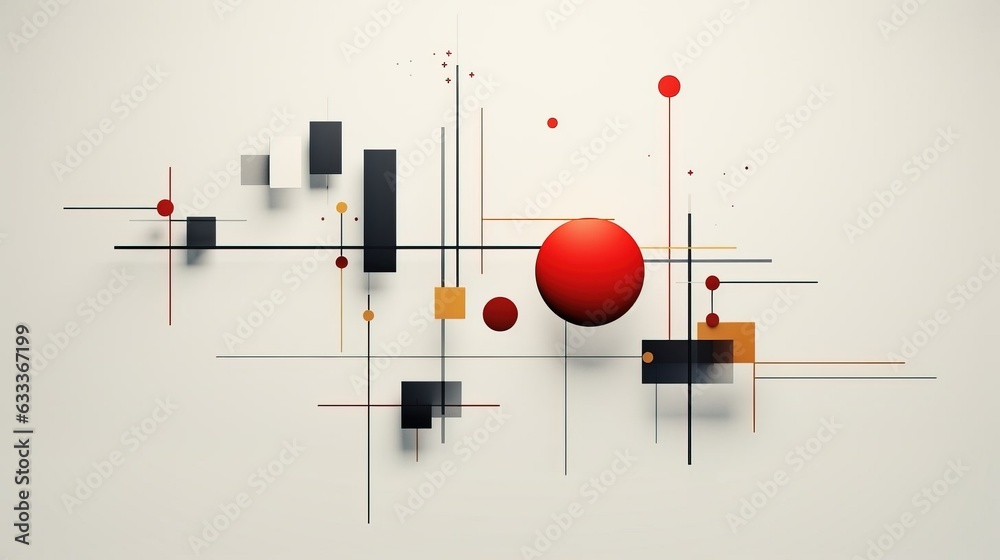 Minimalistic design with simple geometric shapes. Created with Generative Ai technology.