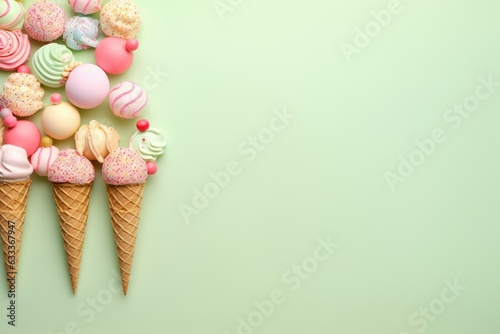 Watercolor ice cream cones frame