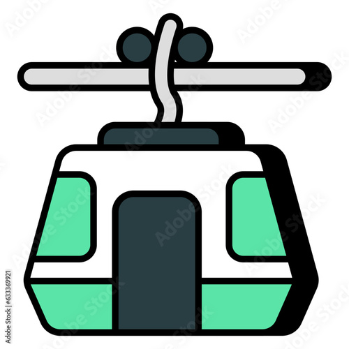 A unique design icon of cable car