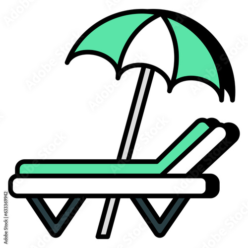 Modern design icon of sunbed 