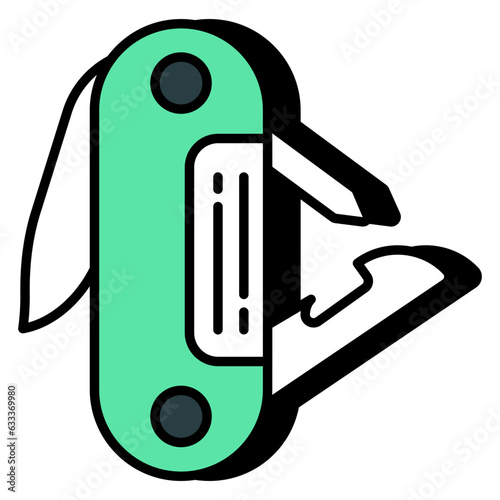 Trendy vector design of pocket knife 