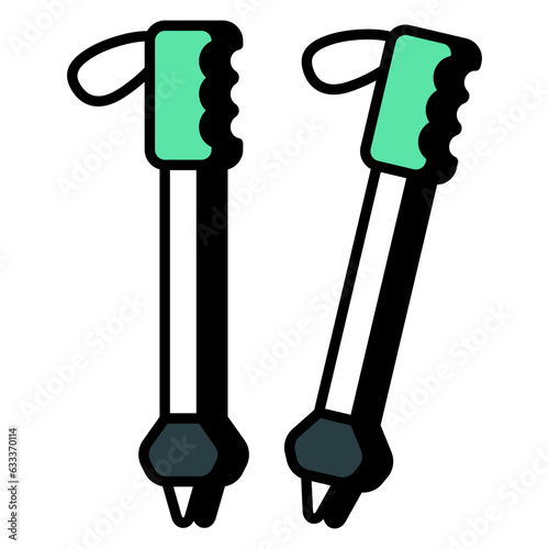 A unique design icon of ski poles