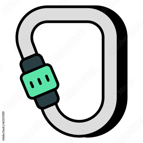 Modern design icon of carabiner