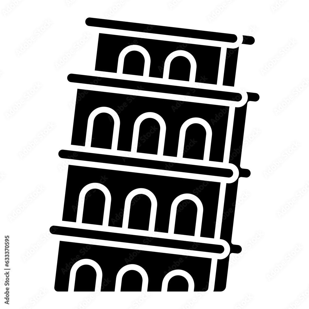 Fototapeta premium Modern design icon of Pisa tower