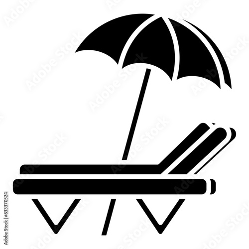 Modern design icon of sunbed 