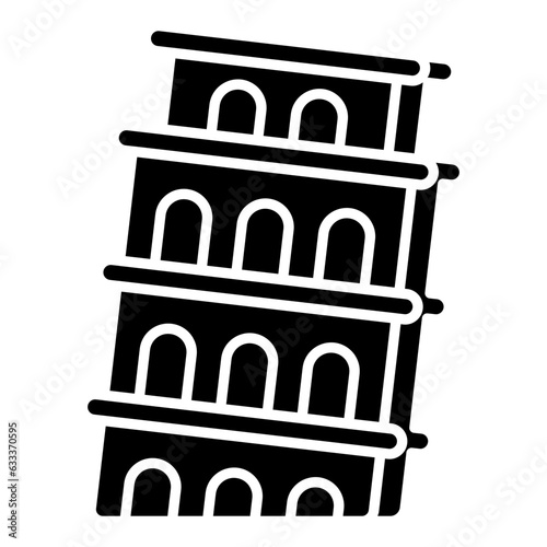 Modern design icon of Pisa tower