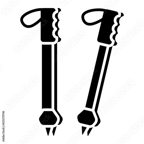 A unique design icon of ski poles