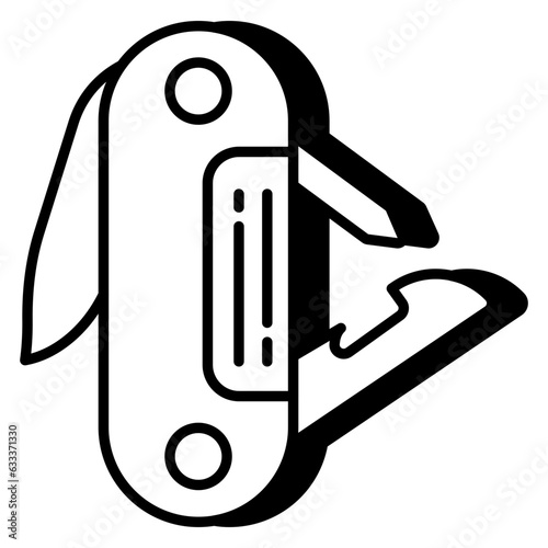 Trendy vector design of pocket knife 