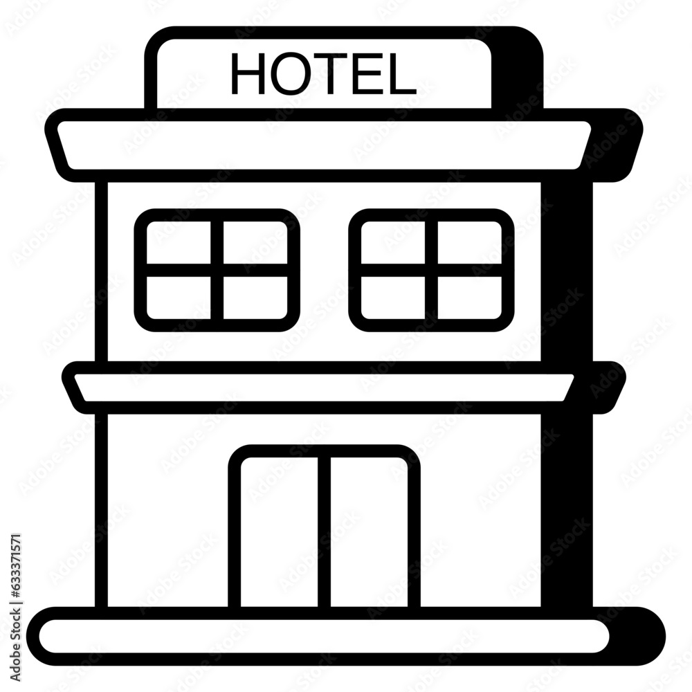 Modern design icon of hotel building Modern design icon of hotel building