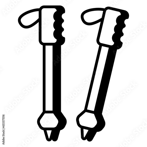 A unique design icon of ski poles