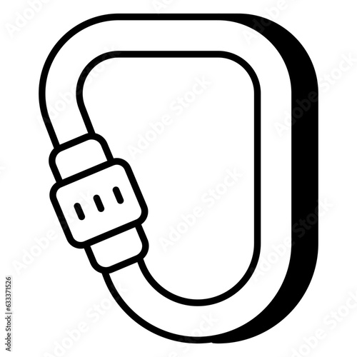 Modern design icon of carabiner