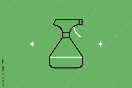 Vector watering can illustration in flat design style,  geometric garden icon.