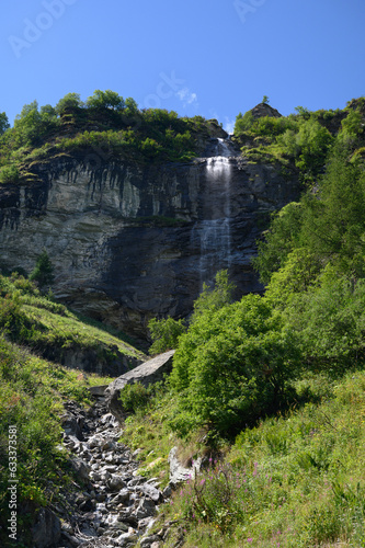 waterfall in Val d'Anniviers in Valais