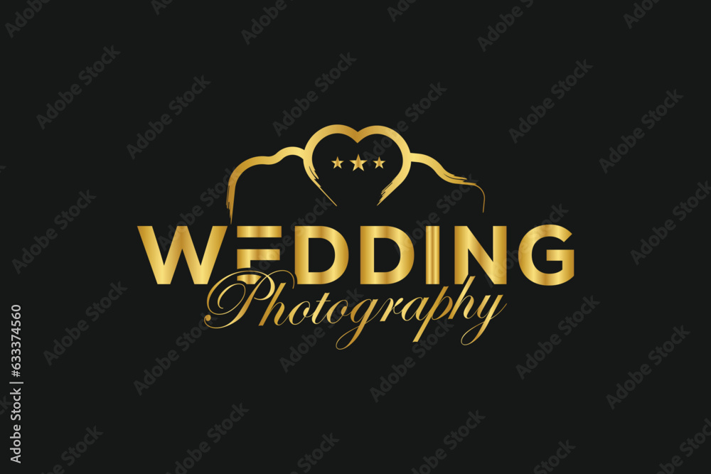 Wedding Photography Logo | Camera photography logo icon vector template | Logo template photography studio, photographer, photo., camera, lens, wedding