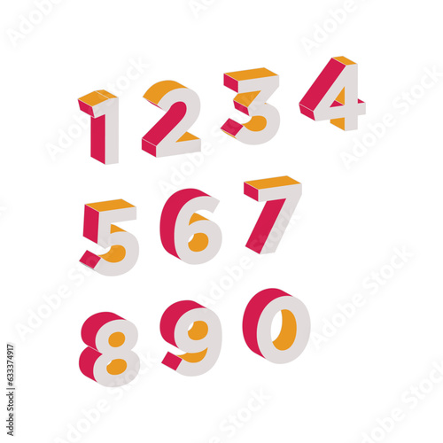 Obraz na plátně set of 3d colorful numbers, 3d number set, 3d numbers, colorful numbers, colorfu