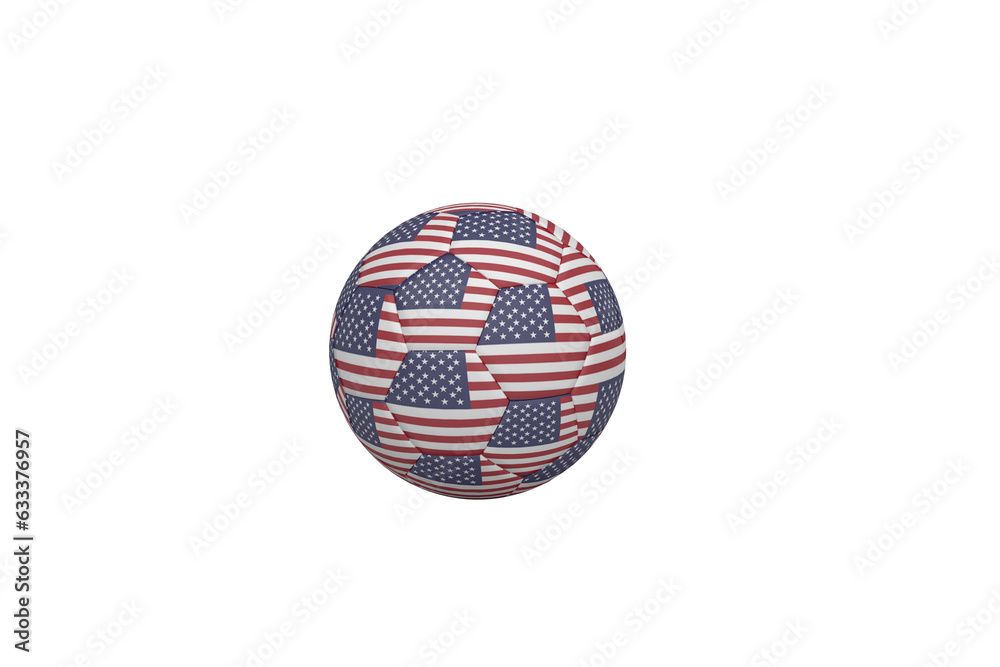 Digital png illustration of ball with flags of usa on transparent background
