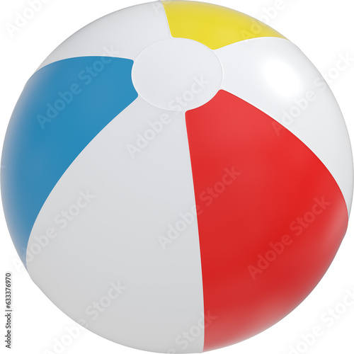 Digital png illustration of colourful beach ball on transparent background