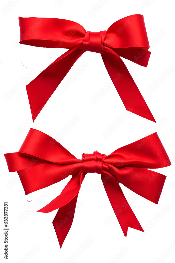 Red ribbon bow in transparent background Red ribbon bow in transparent background