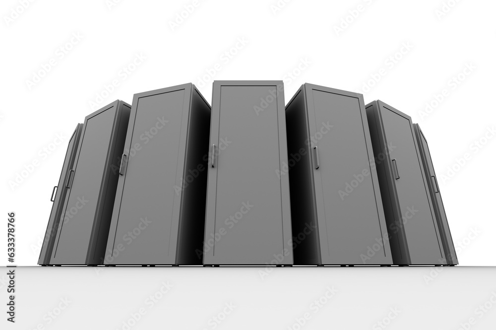 Digital png illustration of gray servers on transparent background