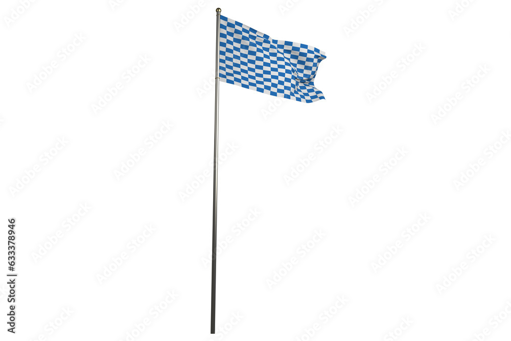 Fototapeta premium Digital png illustration of checked flag on pole on transparent background