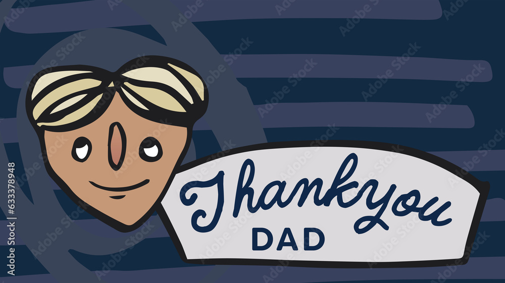 Digital png illustration of happy face and shapes with thank you dad text on transparent background Digital png illustration of happy face and shapes with thank you dad text on transparent background