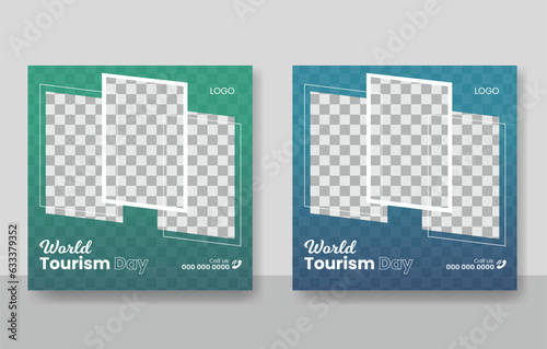 Papier peint World Tourism Day social media post design template