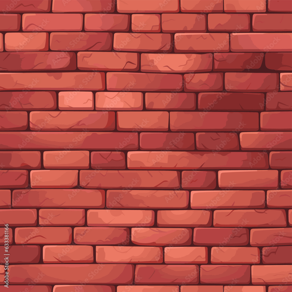 Fototapeta premium Seamless pattern of brown brick wall. Vector texture for fabric, textile, wrapping paper, backgrounds, wallpaper