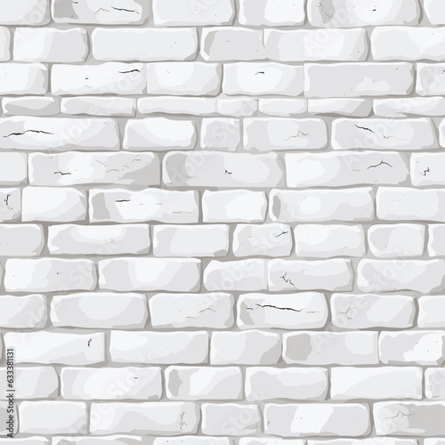 Fototapete Seamless pattern of white brick wall