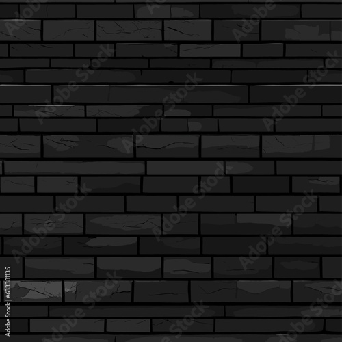 Seamless pattern of black brick wall. Vector texture for fabric, textile, wrapping paper, backgrounds, wallpaper