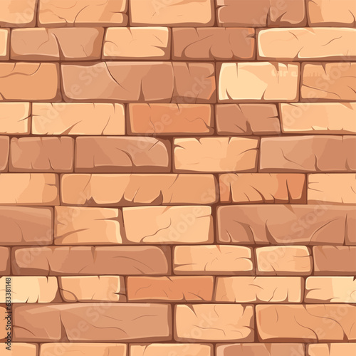 Seamless pattern of brown brick wall. Vector texture for fabric, textile, wrapping paper, backgrounds, wallpaper
