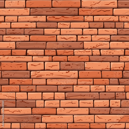 Seamless pattern of brown brick wall. Vector texture for fabric, textile, wrapping paper, backgrounds, wallpaper