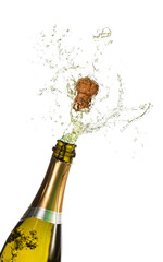 Digital png illustration of bottle of champagne on transparent background