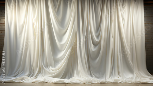 white curtain empty scene in white and spot light entertainment background, presentation wallpaper photo