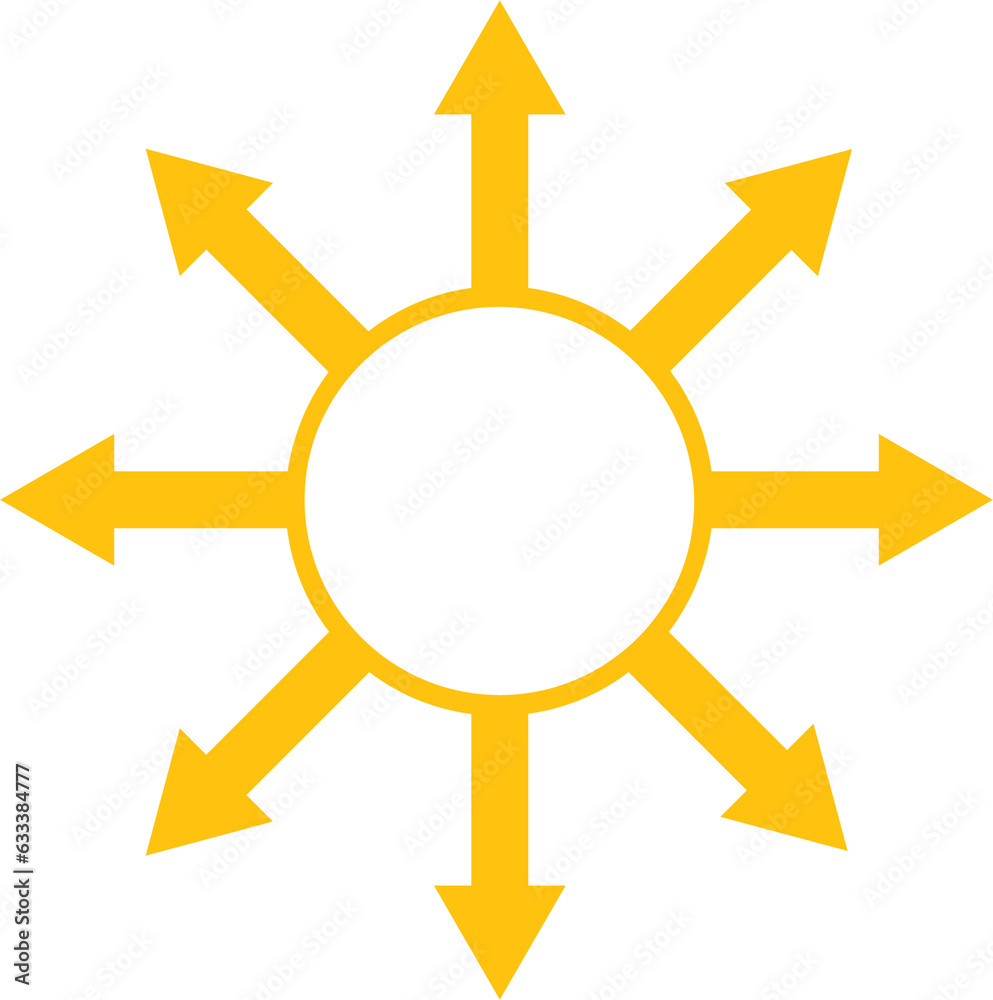 Digital png illustration of circle with yellow arrows on transparent background Digital png illustration of circle with yellow arrows on transparent background
