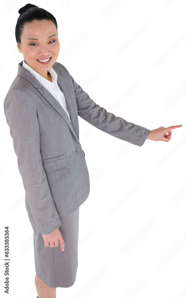 Digital png photo of happy asian businesswoman standing on transparent background Digital png photo of happy asian businesswoman standing on transparent background