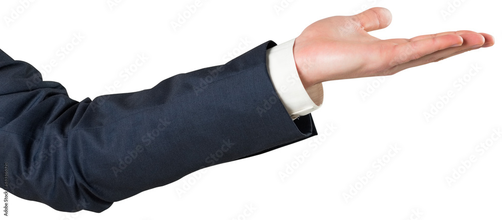 Digital png photo of hand of businessman reaching out on transparent background Digital png photo of hand of businessman reaching out on transparent background