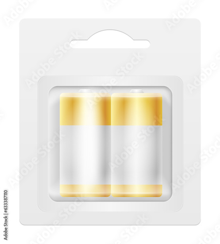 energy battery power in a transparent blister pack vector illustration