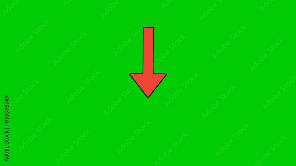 Red Arrow animation sign symbol on green screen, red color cartoon arrow pointing diagonal 4K animated image video overlay elements Red Arrow animation sign symbol on green screen, red color cartoon arrow pointing diagonal 4K animated image video overlay elements