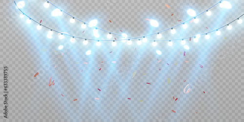 Projector glow of blue light. Vector glowing light effect with blue rays. PNG	
