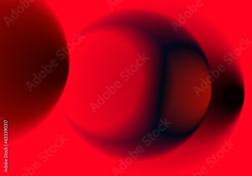Fondo rojo y negro abstracta. Bola negra y roja 