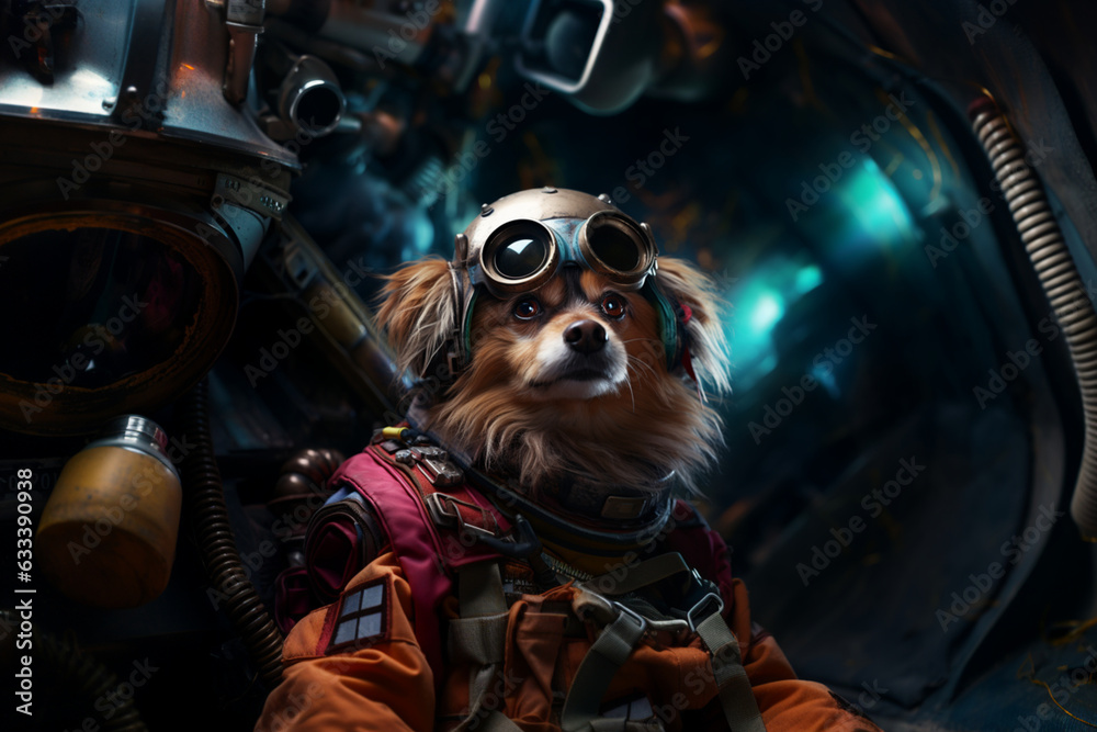 yorkshire terrier in space, Generative AI yorkshire terrier in space, Generative AI